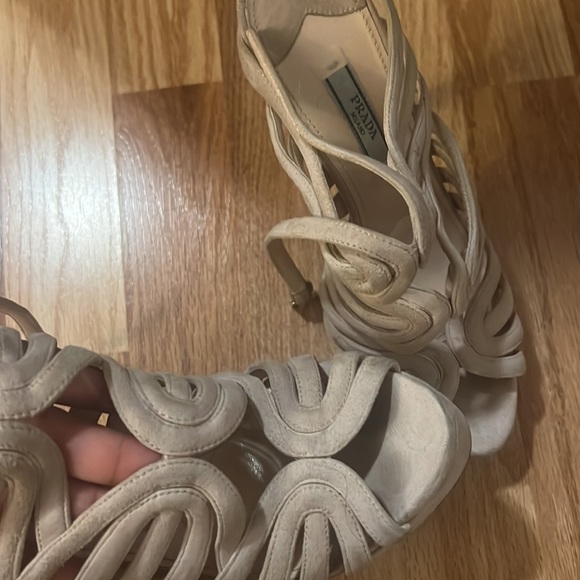 Nude Prada Heeled Sandals - Picture 2 of 5